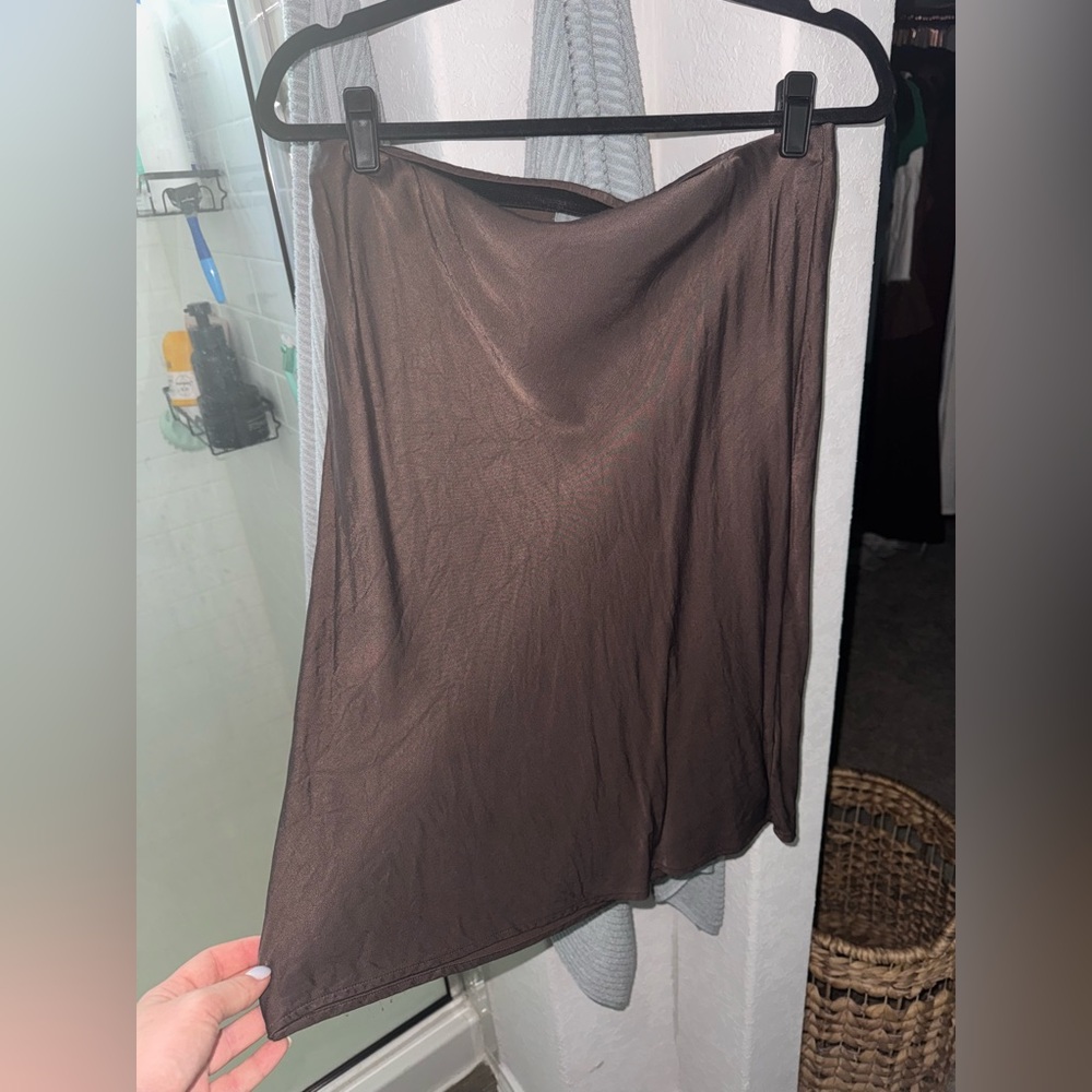 Anthropologie Brown Midi Skirt
